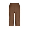 thumbnail image 5 of SYMOID Womens Boho Pants Lace Trim High Waisted Drawstring Straight Leg Casual with Pockets Lightweight Summer Cropped Brown S-XXL,Size M, 5 of 8