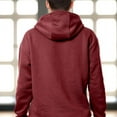 thumbnail image 5 of Elegant Comfort Sherpa-Lined Fleece Cotton Men's Hoodie, Soft & Breathable Midweight Pullover Sweatshirt, Casual Hooded Sweatshirt for Men,Small, Burgundy, 5 of 5
