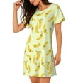 thumbnail image 2 of Kdxio Bananas Pattern Womens Short Sleeve Sleepshirt Scoopneck Cute Nightdress Ruffle Comfy Nightgown, 2 of 6