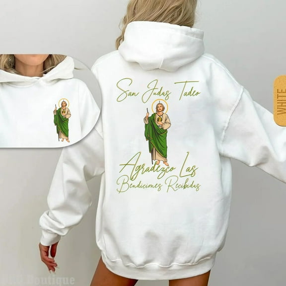 San Judas Tadeo Hoodie – Saint Jude Catholic Faith Pullover Sweatshirt, Religious Unisex Hoodie, Devotional Streetwear Gift for Men & Women