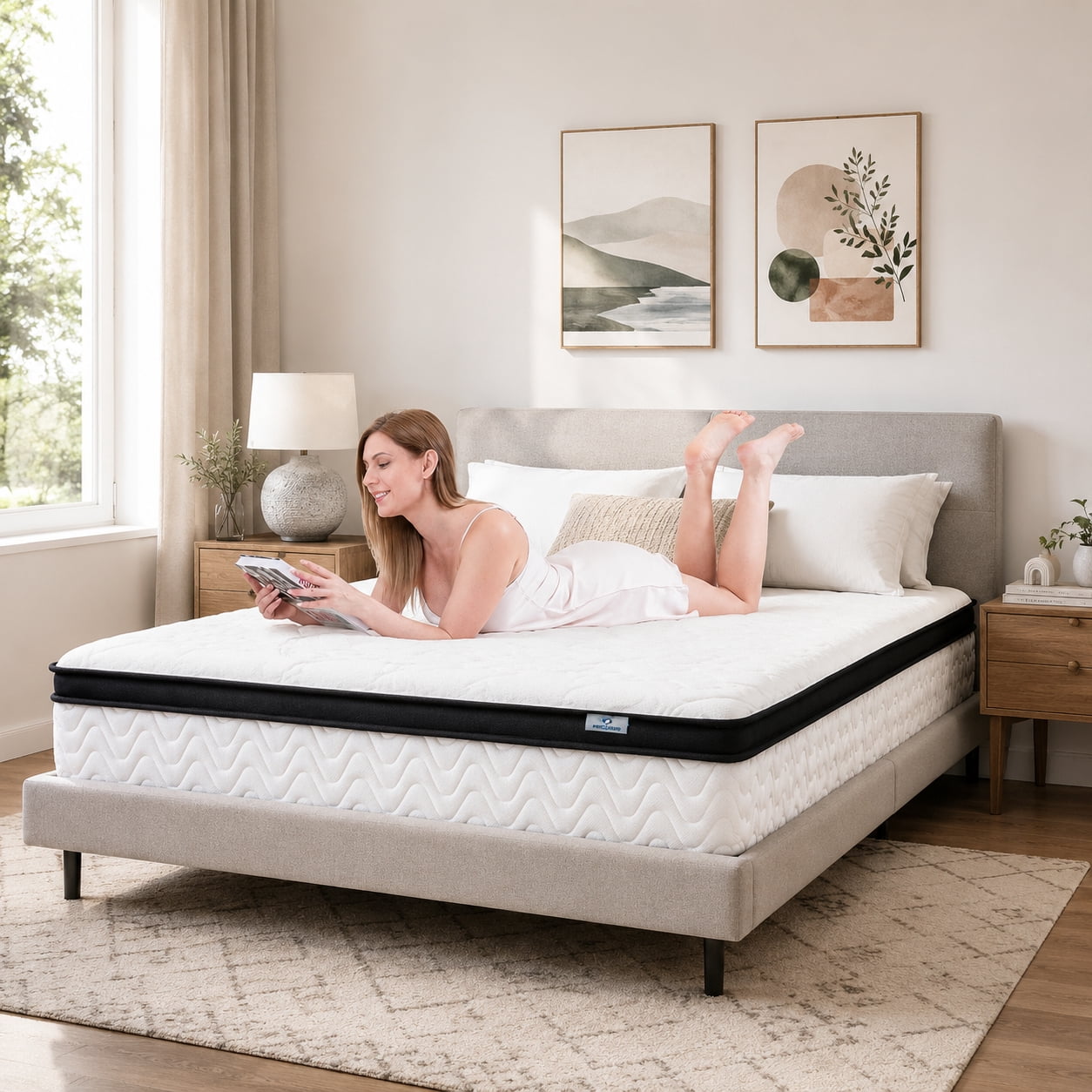 Queen Mattress, 10" Memory Foam Mattress in a Box, Cooling Gel & Bamboo Charcoal Infused Bed, Graphene Fabric Cover, 60"*80"