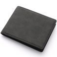 thumbnail image 1 of Cartera para hombre, corta, con cremallera, sencilla, de piel suave, ligera, estilo vintage, para estudiantes, 1 of 5