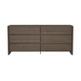 thumbnail image 1 of Linda Commode Moderne Double Grand de 72 Pouces en Noyer Brun (6 Tiroirs), 1 of 7