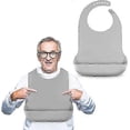 thumbnail image 1 of Baberos de silicona lavables para adultos mayores, babero de silicona ajustable para adultos, baberos de alimentación para ancianos con discapacidad, 1 of 5