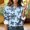 Sky Blue collared printed button blouse women a1, variant on thefmos Women's Collared Long Sleeve Printed Blouse Button Front Loose Fit Solid Color Casual Top Fashion Spring Fall Outfit, Blue S
