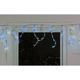 Set of 100 Blue LED Wide Angle Icicle Christmas Lights White Wire