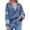 Blue, variant on Women's Color Block Oversized Polo Sweatshirt V Neck Long Sleeve Casual Pullover Loose Tops