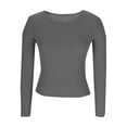 thumbnail image 6 of vigerkar Womens Long Sleeve Shirts Blouses Fall Fashion Ribbed Basic Tops Winter Clothes (Grey, XL), 6 of 6