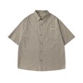 thumbnail image 2 of Mens T-shirts, Xunlbb Men's Vintage Casual Check Button Lapel Fashion Long Sleeve Shirt, 2 of 4