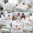 thumbnail image 5 of 3 Piece Grey Stripe Duvet Cover Set Queen Size, Microfiber Comforter/Quilt Cover with Corner Ties and 2 Pillowcases, Modern Abstract Monochrome Geometric All Season Soft Bedding with Zipper Closure, 5 of 8