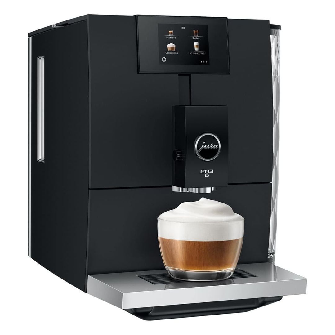 Jura ENA 8 Automatic Espresso Machine | 15 Recipes | Full Metropolitan Black | 15496