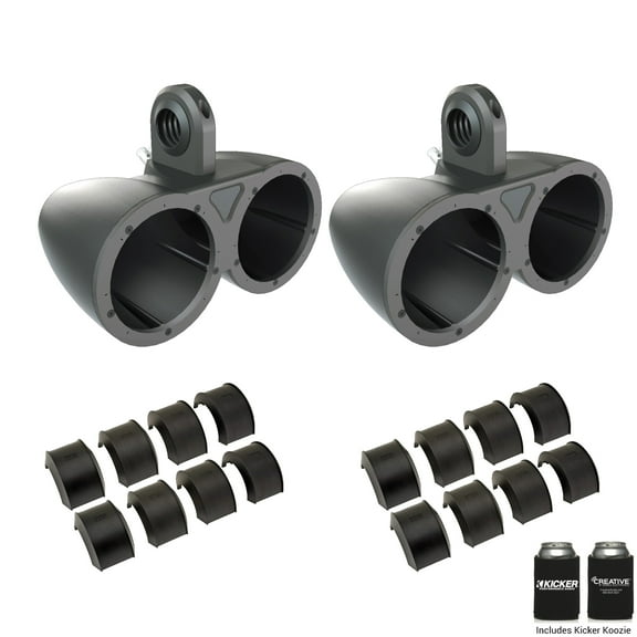 Kicker KMTED Dual 6.5" Empty Wake Tower/Roll Bar Enclosures with KMTAP Adapter Pack for UTVs