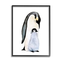 Stupell Industries Penguin and Chick Watercolor Painting Children's Nursery Arctic, 16 x 20,Design by Fox Hollow Studios