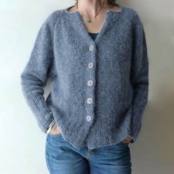 YUNAFFT Women's Fashion Sweater Clearance, Women Casual Solid Knitting Buttons Long Sleeve V-Neck Sweaters Tops