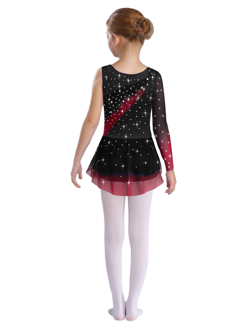 Miutii Ice Figure Skating Dress for Girls Single Long Sleeve Color Block Rhythmic Gymnastics Leotard with Skirt Burgundy 14 - Walmart.com Miutii Ice Figure Skating Dress for Girls Single Long Sleeve Color Block Rhythmic Gymnastics Leotard with Skirt Burgundy 14 - Walmart.com