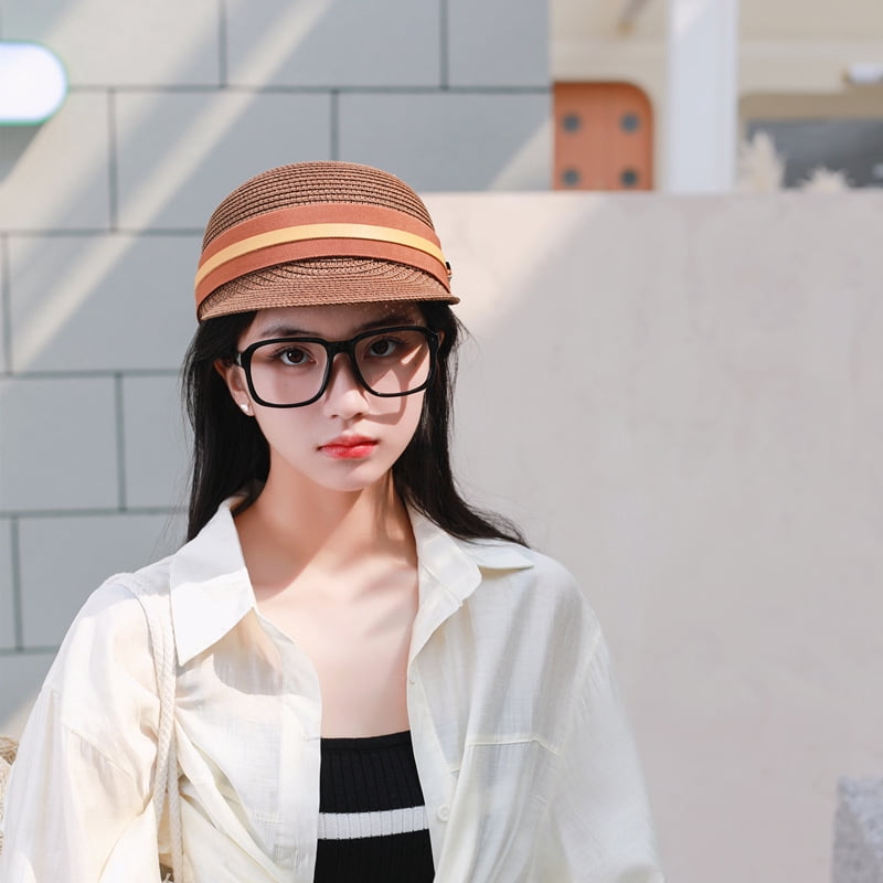 Buy Women's Summer Visor Straw Hat Coffee at Ubuy Kuwait