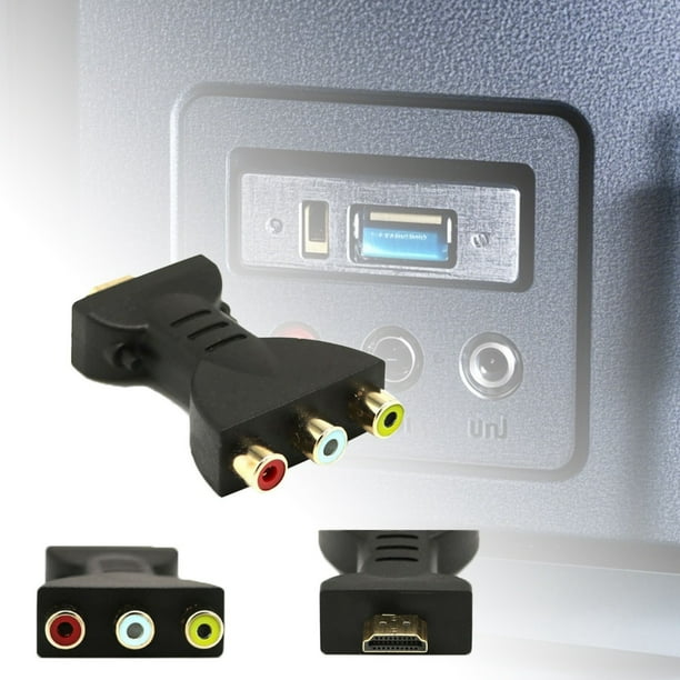 Convertidor AV Adaptador 2AV para salida de vídeo 1080P con compuesto rojo, amarillo y blanco
