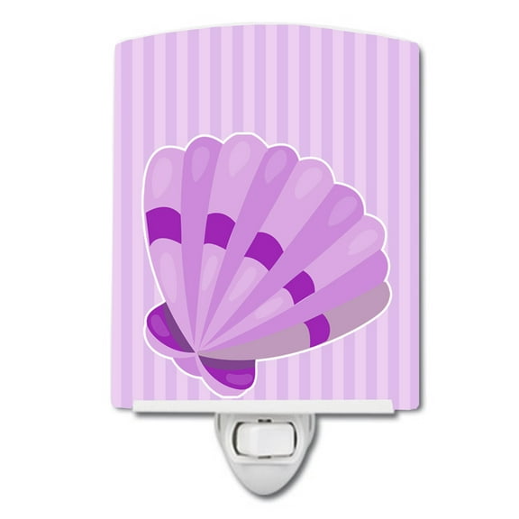 Caroline's Treasures BB8843CNL Beach Scallop Shell #2 Ceramic Night Light, 6x4x3", multicolor