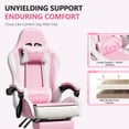 thumbnail image 5 of Mr IRONSTONE Ergonomic Gaming Chair with Massage Lumbar Support and Footrest, Heavy Duty 400lbs Computer Chair for Adults, Pink/White, 5 of 8