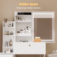 thumbnail image 4 of Natfurhome A 1 Piece Adult Minimalist 3 LED Lighting Modes, Adjustable Brightness Chair and Mirror and Drawer Table Set White, 4 of 10