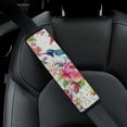 thumbnail image 5 of WYYP Flowers Birds Watercolor Painting Car Seat Belt Pad Cover Car Interior Decor 2Pcs, 5 of 6