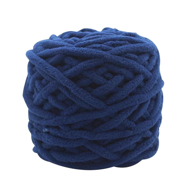 Inteprter 2020 nueva mezcla de algodón hilo de tejer de poliéster tejido de hilo de ganchillo bufanda suéter accesorios de tejer Tela de costura y artesanía azul marino Inteprter HA8497-12B