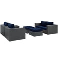 thumbnail image 3 of Modway Sojourn 5 Piece Outdoor Patio Sunbrella? Sectional Set in Canvas Navy, 3 of 6
