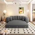 thumbnail image 2 of TICOZE 78.7 Inch Multi-Functional Foldable Sofa Bed, 3-in-1 Grey Teddy Fabric Foam-Filled Sleeper Sofa Bed for Living Room, Guest Bed, and Playroom, 2 of 10