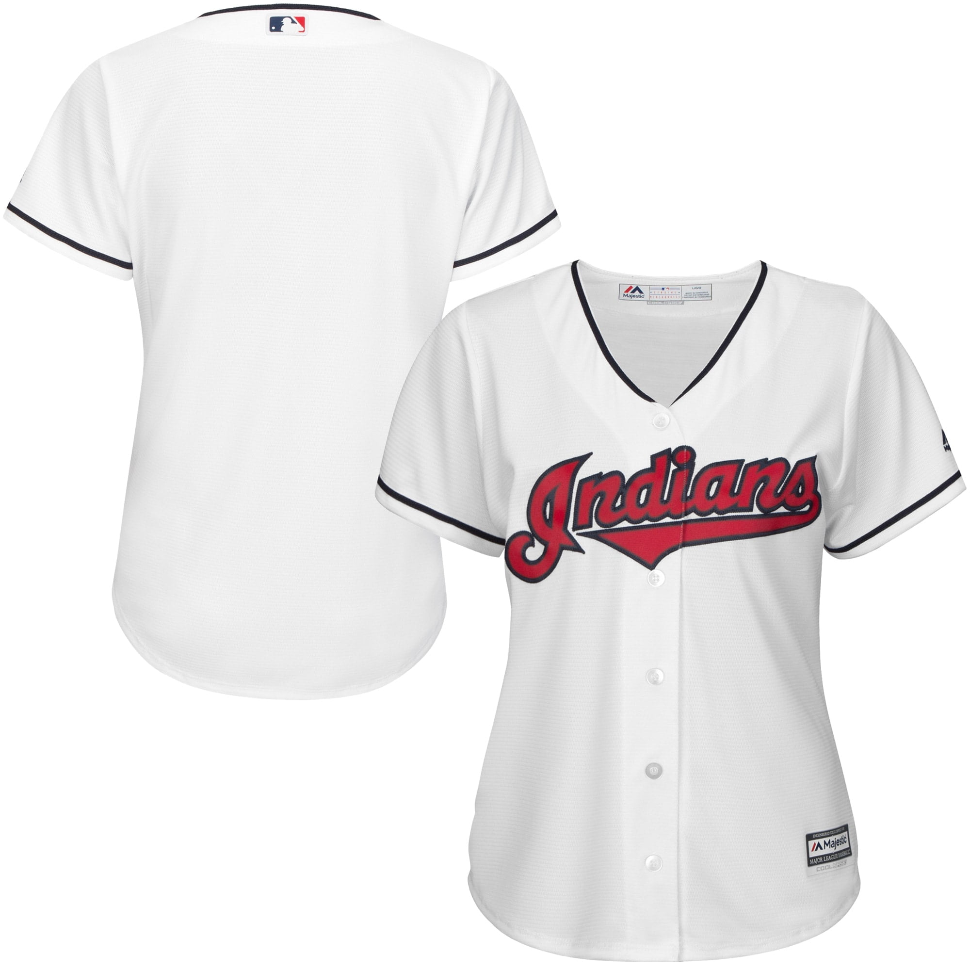 Cleveland Indians Majestic Women's Cool Base Jersey - White 
