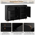 thumbnail image 6 of 4-Door Shoe Cabinet with Adjustable Shelves, Wooden Shoe Storage Cabinet with One Drawer and 3 Bottom Compartments, Sideboard Cabinet for Entryway, Living Room, 6 of 7