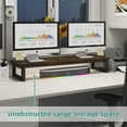 thumbnail image 2 of Dual Monitor Stand Riser, 39Inch Large Monitor Stands for 2 Monitors, Computer Monitor Stand, Wooden Desktop Oraganizer Shelf for Office Desk Computer,Laptop,TV, 2 of 14