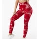 thumbnail image 2 of Leggings sin costuras para mujer, pantalones largos elásticos de cintura alta de fibra de poliuretano de nailon para Fitness, color rojo S, 2 of 6