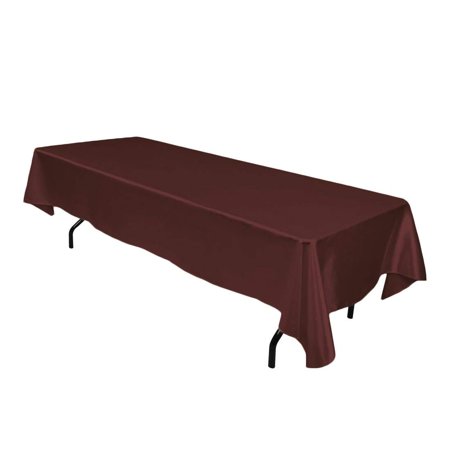 60 x 126-Inch Rectangular Satin Tablecloth Chocolate, 60 x 126 in. sides By LinenTablecloth