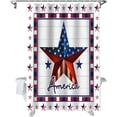 thumbnail image 5 of 4th of July Patriotic Shower Curtain, Memorial Independence Day Shower Curtain Set with Hooks, Summer Waterproof Fabric Shower Curtains for Bathroom Decor, 72x84 Inch Bath Curtain, 5 of 6