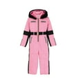 thumbnail image 4 of YunPes Girls Ski Jumpsuit Insulated Snowsuit Waterproof Windproof Full Zip One Piece Ski Suits with Faux Hood Belt Winter Onesie, 4 of 9