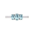 thumbnail image 6 of TimeLe$$ Classics Three Oval Shape Natural Aquamarine Gemstone Ring in 14K White Gold (Size: 9.5), 6 of 6