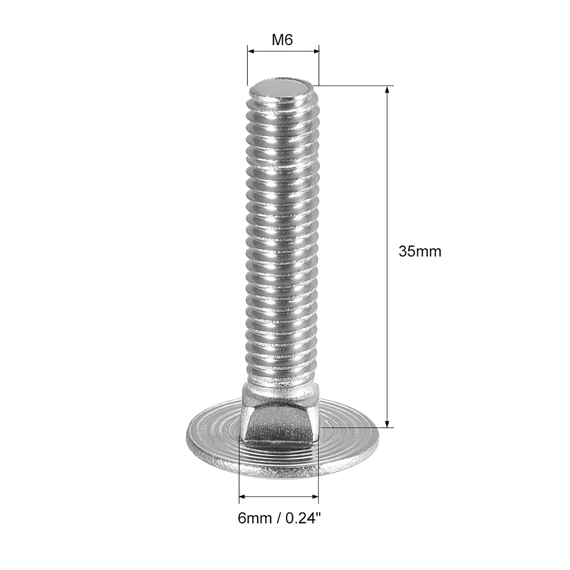 304 Stainless Steel M6x35mm 5pcs Neck Carriage Bolt Square Neck Carriage Bolts Round Head 304 Stainless Steel M6x35mm 5pcs Neck Carriage Bolt Square Neck Carriage Bolts Round Head