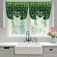 thumbnail image 4 of St. Patrick's Day Balloon Curtains 63 Inch Length for Living Room/Bedroom, Spring Lucky Shamrocks Green Gnomes Plaid Rod Pocket Privacy Door Curtains Decorative Tie Up Shade for Window 52"x63", 4 of 8