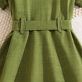 thumbnail image 6 of Lvshlubb Girls Dress Fashion Turndown Collar Short Sleeve A Line Dresses Summer Casual Vacation Sundress with Full Buttons Size 8-12, 6 of 8