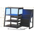 thumbnail image 4 of Homieasy 4-Tier Media Stand with Vinyl Storage, Power Outlets & LED Lights,Black Ebony, 4 of 9