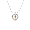 thumbnail image 2 of Delight Jewelry Goldtone Silvertone Small Open Paw Key Live Ring Charm Necklace, 18", 2 of 4