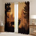 thumbnail image 2 of Homewish Wildlife Deer Black Out Curtains for Teens Boys Girls,Woodland Animal Curtains Pack of 2 (42x63 Each),Black Brown Bedroom Curtains,Ultra Soft Home Decor, 2 of 6