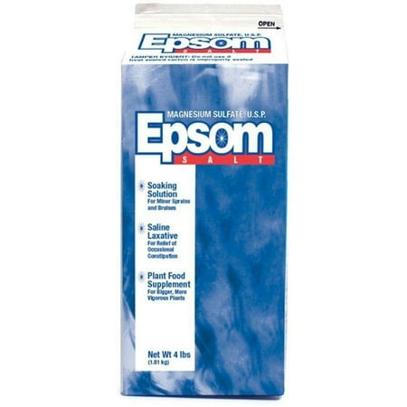 Epsom Magnesium Sulfate Laxative & Soaking Solution Salt Carton, 4 Lb