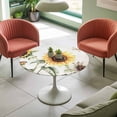 thumbnail image 4 of Yellow Sunflower Leaves Elastic Fitted Round Table Cover Sunflower Plant Waterproof Outdoor Tablecloth for Holiday Party, Picnic, Patio & Dining Fits Tables Up to 36"-44", 4 of 8