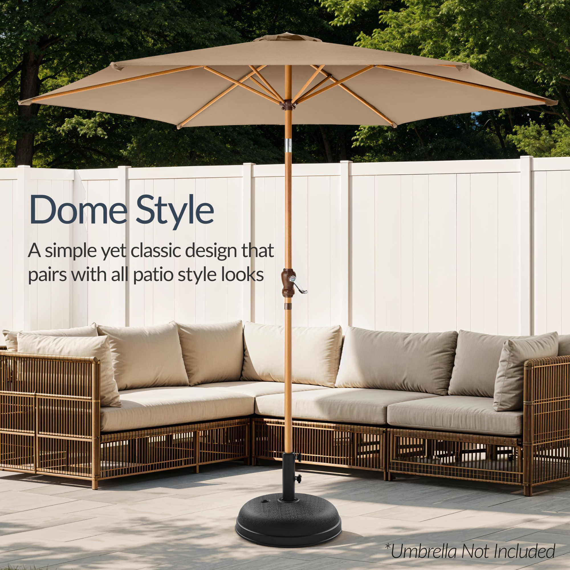 Best Choice Products Fillable Plastic Patio Umbrella Base Stand, Pole Holder w/ Adjustment Knob, Round Dome - Black