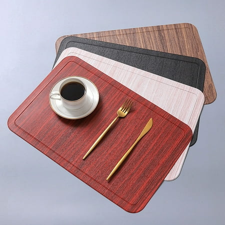 

Ludlz 45x30cm Faux Leather Antiskid Bowl Dish Placemat Heat Insulated Dinner Table Mat
