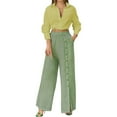 thumbnail image 1 of Conjunto de camisa y pantalones holgados de mujer, de color liso, dos piezas, corte holgado, poliéster-spandex, tallas S-XXL, 1 of 6