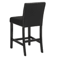 thumbnail image 5 of Miekor Furniture Transitional 5pc Round Counter Height Dining Table Set White Faux Marble Upholstered Black Fabric Dining Room Wooden Furniture W5U585, 5 of 8