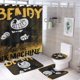 thumbnail image 1 of Juego de 4 cortinas de ducha de Bendy And The Ink Machine con alfombrillas antideslizantes, tapa de inodoro y alfombrilla de baño, cortina de ducha impermeable con decoración de dibujos animados para, 1 of 8