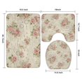 thumbnail image 3 of Pioneer Flower Floral Print Pattern Bathroom Rugs Sets 3 Piece,Toilet Cover Set,Absorbent Non Slip Bathroom Mats Sets with U-Shaped Contour Rug Toilet Rug Set, 3 of 5
